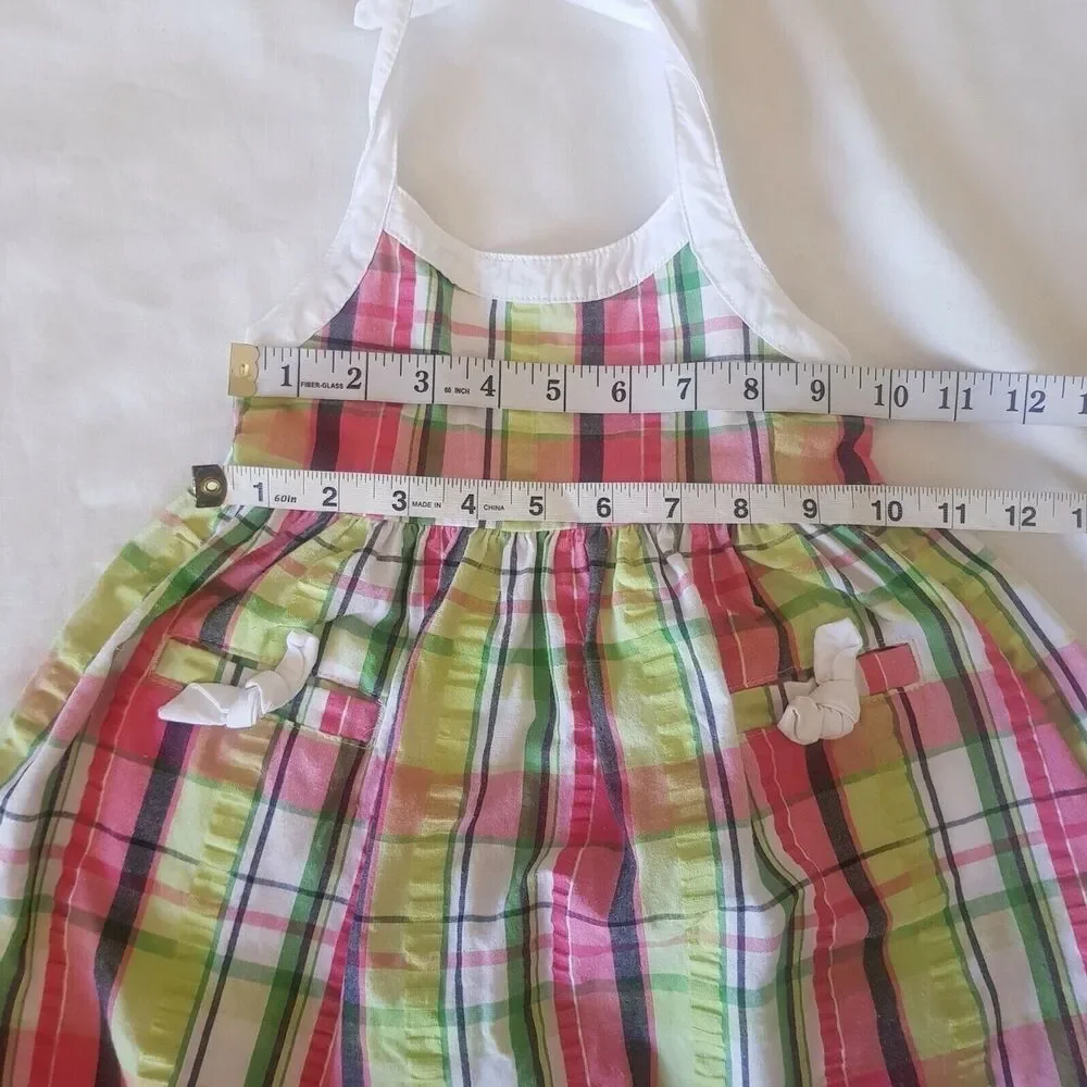 Vintage 2010 Gymboree Dress Plaid Halter Smocked  Preppy Colorful size 3 Toddler